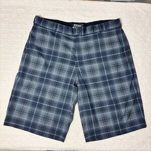 Nike Golf Tour Performance Dri-Fit Shorts Size 36 Plaid check Swoosh‎ charcoal